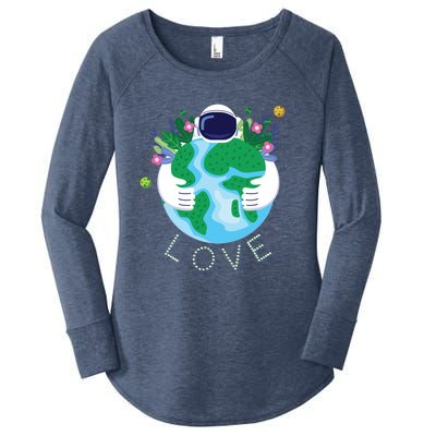 Love Mother Earth Day Save Our Planet Environt Astronaut Gift Women's Perfect Tri Tunic Long Sleeve Shirt