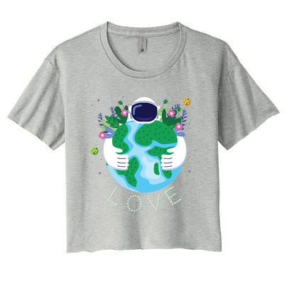 Love Mother Earth Day Save Our Planet Environt Astronaut Gift Women's Crop Top Tee