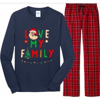 Love My Family Vintage Santa Family Christmas Pajama Long Sleeve Pajama Set