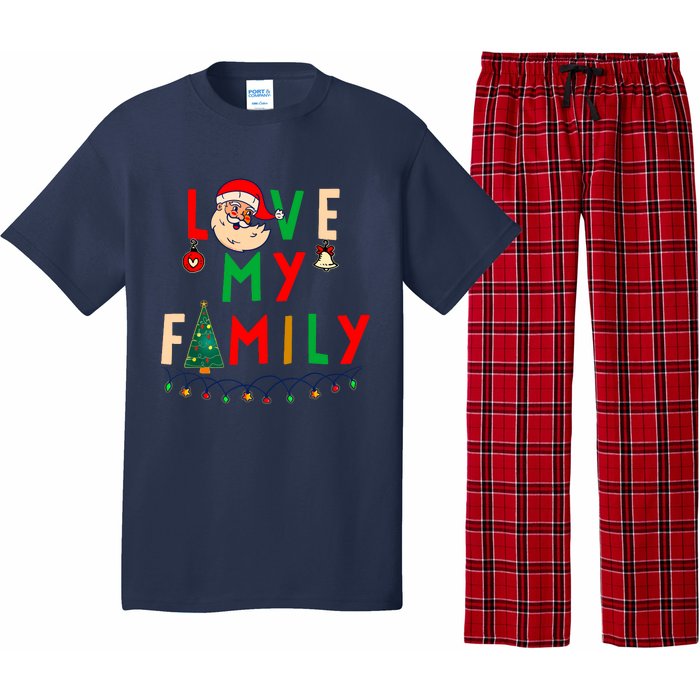 Love My Family Vintage Santa Family Christmas Pajama Pajama Set