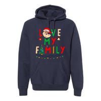 Love My Family Vintage Santa Family Christmas Pajama Premium Hoodie