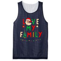 Love My Family Vintage Santa Family Christmas Pajama Mesh Reversible Basketball Jersey Tank