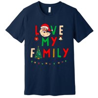 Love My Family Vintage Santa Family Christmas Pajama Premium T-Shirt