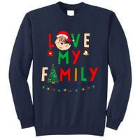 Love My Family Vintage Santa Family Christmas Pajama Tall Sweatshirt