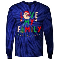 Love My Family Vintage Santa Family Christmas Pajama Tie-Dye Long Sleeve Shirt