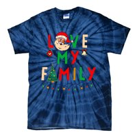 Love My Family Vintage Santa Family Christmas Pajama Tie-Dye T-Shirt