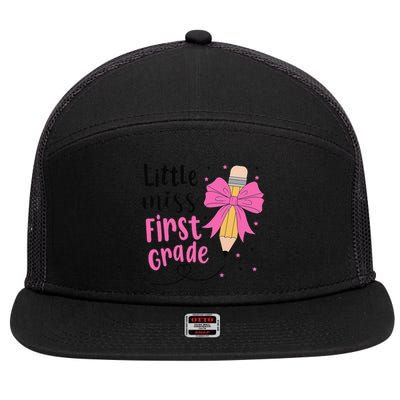 Little Miss First Grade Back To School Rainbow 7 Panel Mesh Trucker Snapback Hat