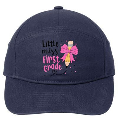 Little Miss First Grade Back To School Rainbow 7-Panel Snapback Hat