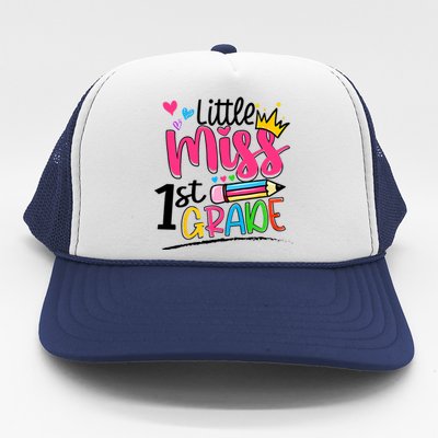 Little Miss First Grade Back To School 1st Grader Kids Trucker Hat