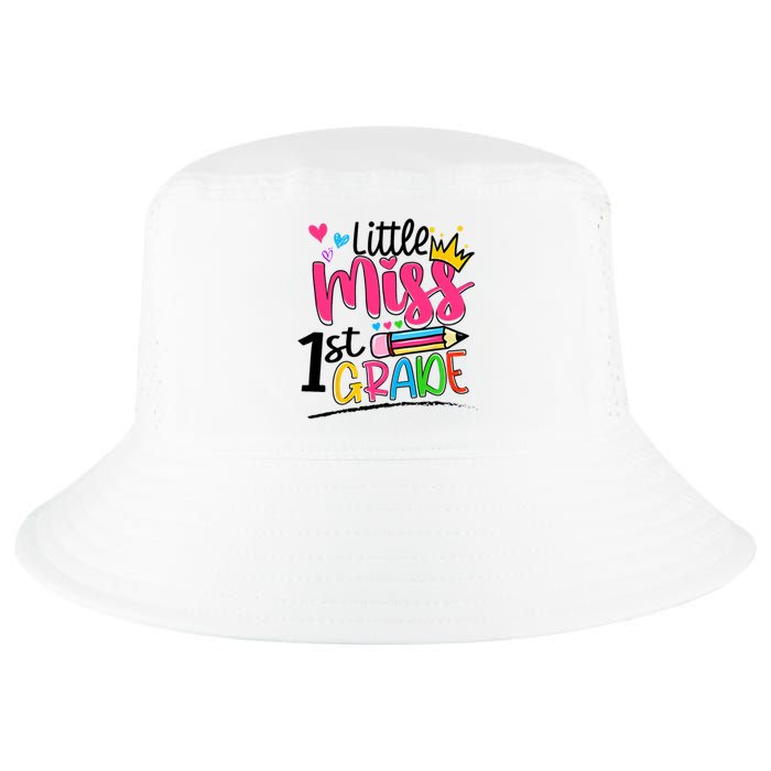 Little Miss First Grade Back To School 1st Grader Kids Cool Comfort Performance Bucket Hat