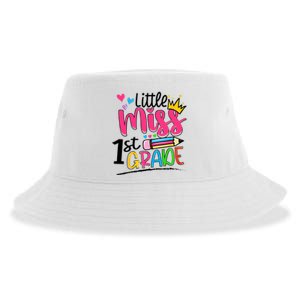 Little Miss First Grade Back To School 1st Grader Kids Sustainable Bucket Hat