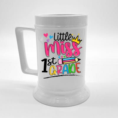 Little Miss First Grade Back To School 1st Grader Kids Beer Stein