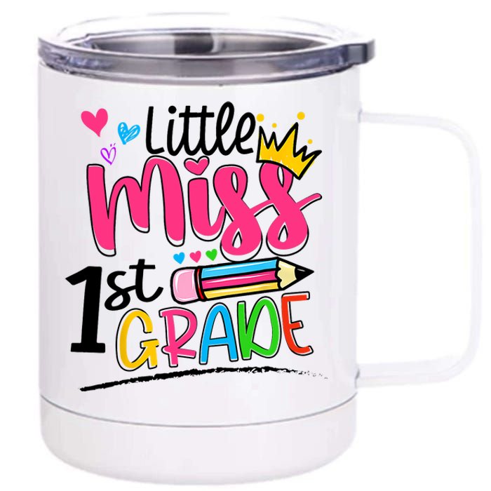 Little Miss First Grade Back To School 1st Grader Kids 12 oz Stainless Steel Tumbler Cup