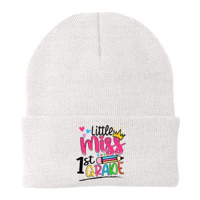 Little Miss First Grade Back To School 1st Grader Kids Knit Cap Winter Beanie