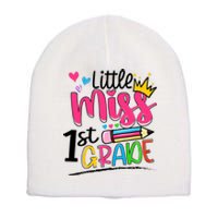 Little Miss First Grade Back To School 1st Grader Kids Short Acrylic Beanie