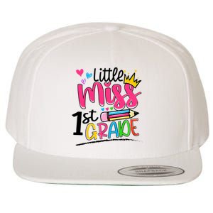 Little Miss First Grade Back To School 1st Grader Kids Wool Snapback Cap