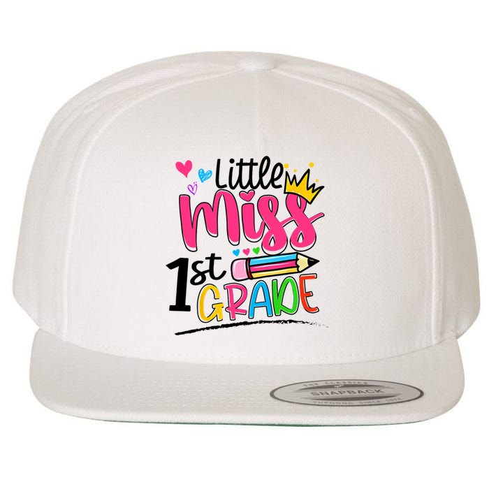 Little Miss First Grade Back To School 1st Grader Kids Wool Snapback Cap