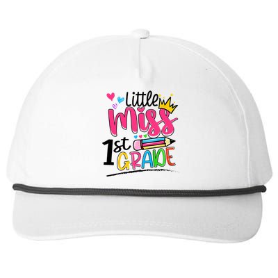 Little Miss First Grade Back To School 1st Grader Kids Snapback Five-Panel Rope Hat