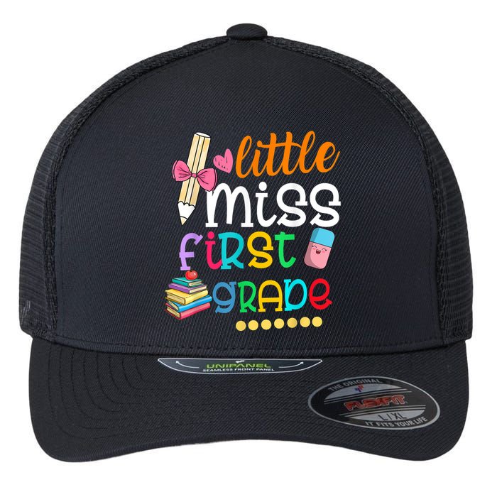 Little Miss First Grade Back To School Flexfit Unipanel Trucker Cap