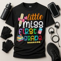Little Miss First Grade Back To School Cooling Performance Crew T-Shirt