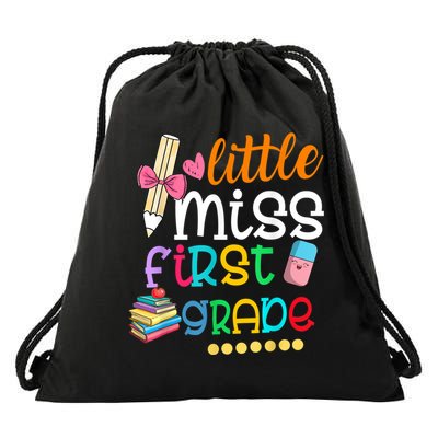 Little Miss First Grade Back To School Drawstring Bag