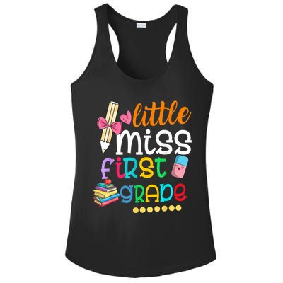 Little Miss First Grade Back To School Ladies PosiCharge Competitor Racerback Tank
