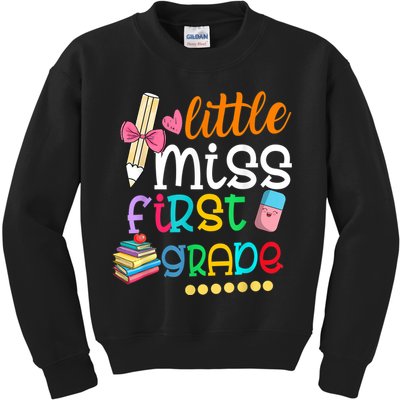 Little Miss First Grade Back To School Kids Sweatshirt
