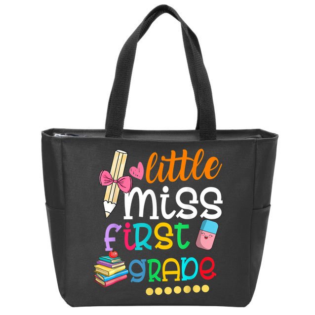 Little Miss First Grade Back To School Zip Tote Bag