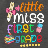 Little Miss First Grade Back To School Vector Backpack