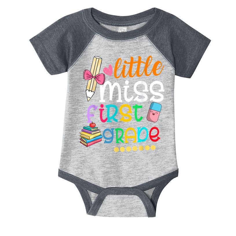 Little Miss First Grade Back To School Infant Baby Jersey Bodysuit
