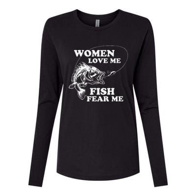 Love Me Fish Fear Me Funny Fathers Day Present For Womens Cotton Relaxed Long Sleeve T-Shirt