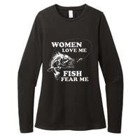 Love Me Fish Fear Me Funny Fathers Day Present For Womens CVC Long Sleeve Shirt