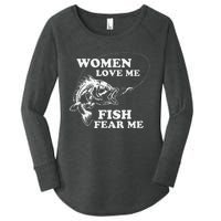 Love Me Fish Fear Me Funny Fathers Day Present For Women's Perfect Tri Tunic Long Sleeve Shirt