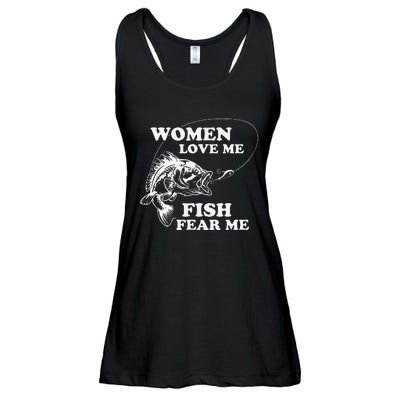 Love Me Fish Fear Me Funny Fathers Day Present For Ladies Essential Flowy Tank