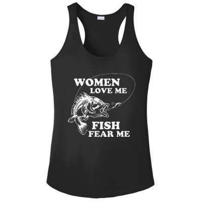 Love Me Fish Fear Me Funny Fathers Day Present For Ladies PosiCharge Competitor Racerback Tank