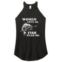 Love Me Fish Fear Me Funny Fathers Day Present For Women's Perfect Tri Rocker Tank