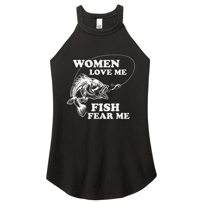 Love Me Fish Fear Me Funny Fathers Day Present For Women's Perfect Tri Rocker Tank