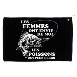 Love Me Fish Fear Me In French Funny Gift For Grommeted Golf Towel