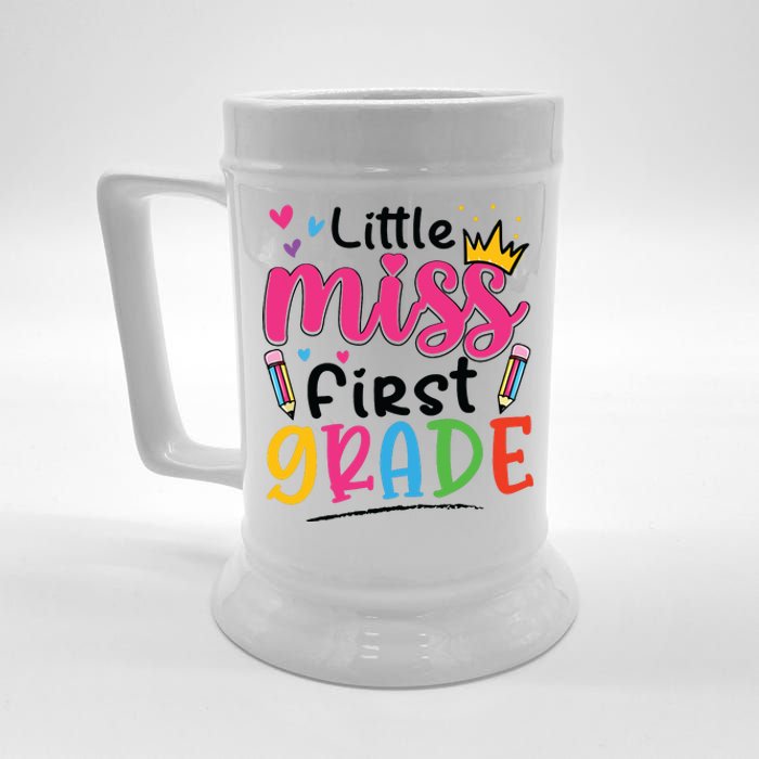 Little Miss First Grade Back To School 1st Grade Girl Beer Stein