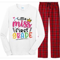 Little Miss First Grade Back To School 1st Grade Girl Long Sleeve Pajama Set