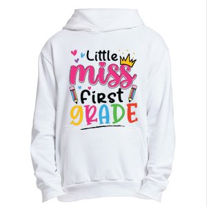 Little Miss First Grade Back To School 1st Grade Girl Urban Pullover Hoodie