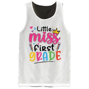 Little Miss First Grade Back To School 1st Grade Girl Mesh Reversible Basketball Jersey Tank