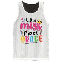 Little Miss First Grade Back To School 1st Grade Girl Mesh Reversible Basketball Jersey Tank