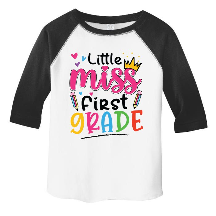 Little Miss First Grade Back To School 1st Grade Girl Toddler Fine Jersey T-Shirt