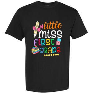 Little Miss First Grade Back To School 1st Grader Garment-Dyed Heavyweight T-Shirt