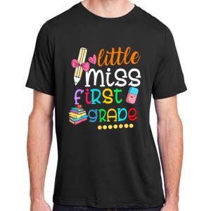 Little Miss First Grade Back To School 1st Grader Adult ChromaSoft Performance T-Shirt