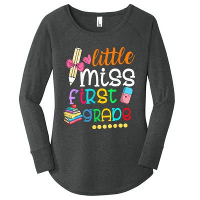 Little Miss First Grade Back To School 1st Grader Women's Perfect Tri Tunic Long Sleeve Shirt