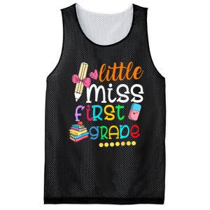 Little Miss First Grade Back To School 1st Grader Mesh Reversible Basketball Jersey Tank