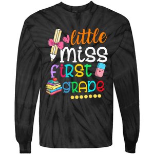 Little Miss First Grade Back To School 1st Grader Tie-Dye Long Sleeve Shirt