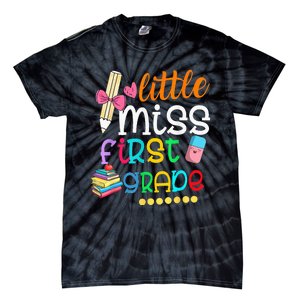 Little Miss First Grade Back To School 1st Grader Tie-Dye T-Shirt